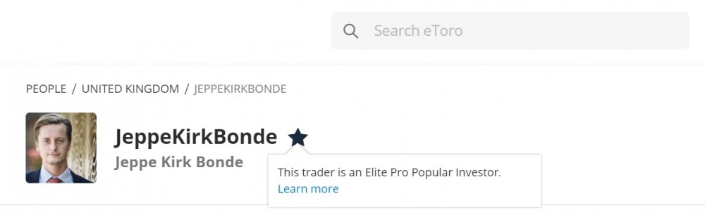 Jeppe Kirk Bonde is an Elite Pro Popular Investor